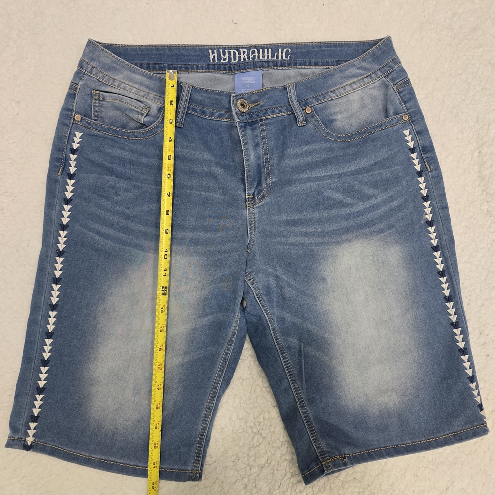 Hydraulic Blue Jean Shorts with Studded Detail Size 12
